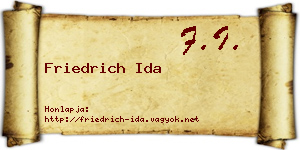 Friedrich Ida névjegykártya