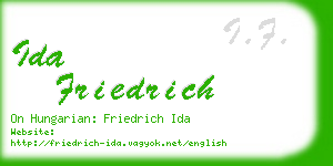 ida friedrich business card